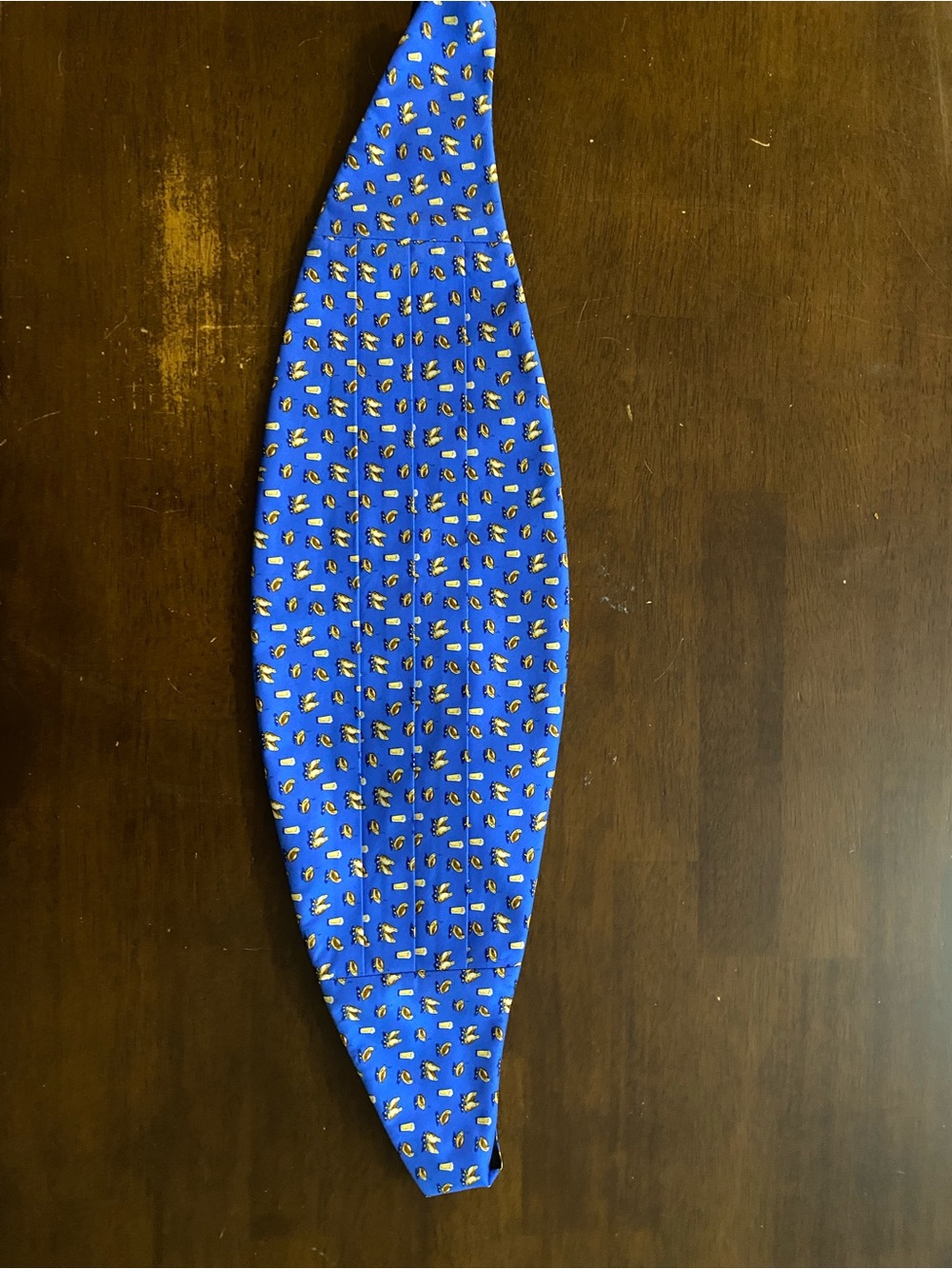 Bird Dog Bay Blue and Gold Patterned Men's Cummerbund